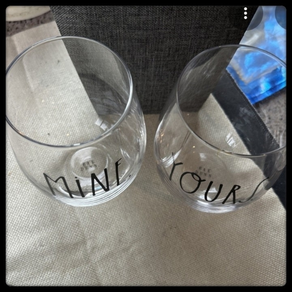 Rae Dunn Clear Glass Wine Set Tumbler - Picture 3 of 7